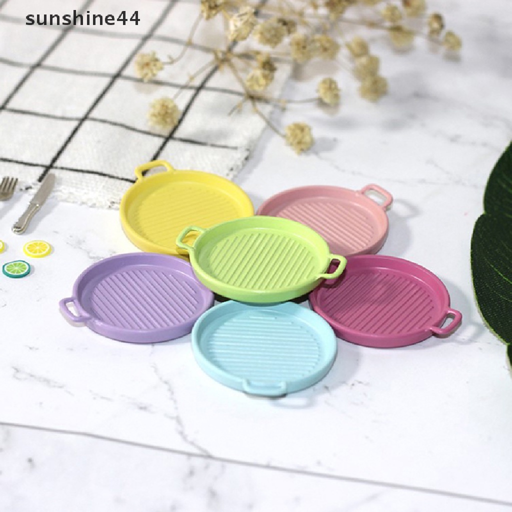 Sunshine 4Pcs Piring Steak Warna Permen Model Piring Steak Jepang Aksesoris Rumah Boneka ID