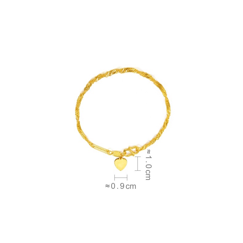 Goldkingdom Fashion Perhiasan Aksesoris Ready Stock Berlapis Emas Gelang Wanita Gelombang Samping Riak Air Emas Perhiasan Pernikahan