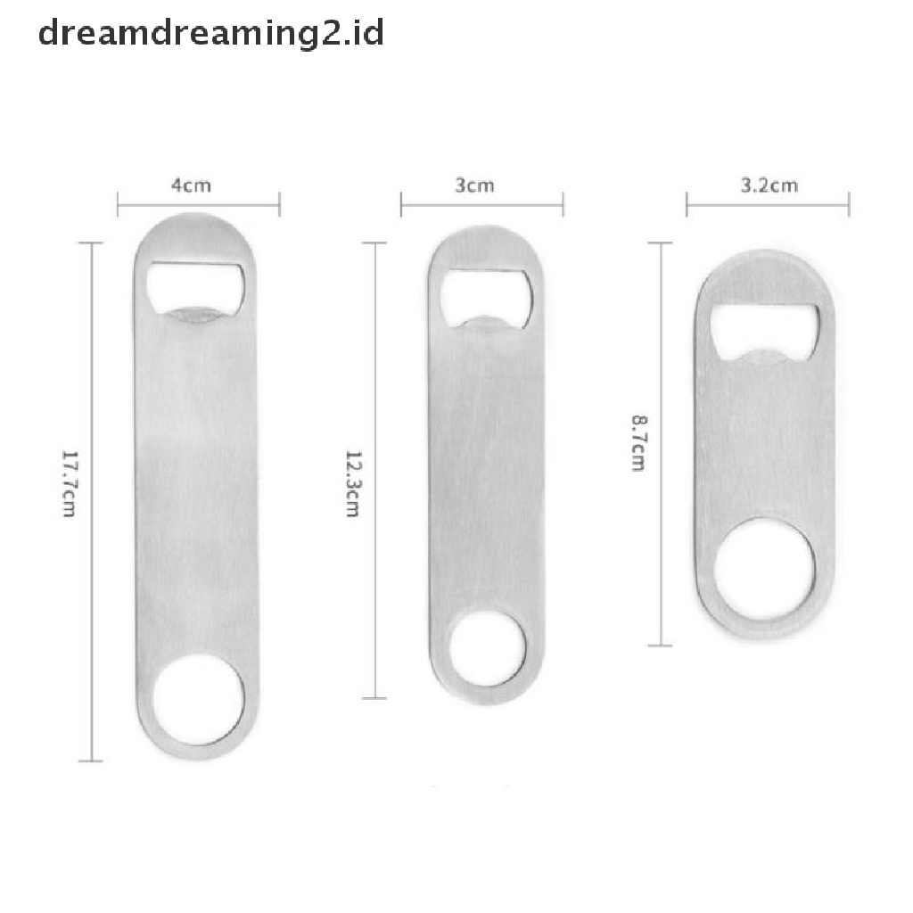 (hot) Pembuka Botol Bir Mini Tahan Lama Stainless Steel Flat Speed Bottle Cap Opener//