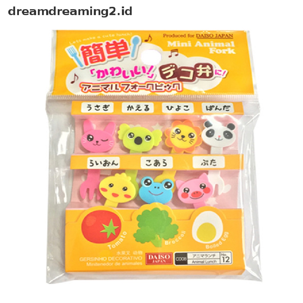 (hot) 1set Animal Kingdom Garpu Buah Kue Dessert Pick Tusuk Gigi Bento Lunches Party//