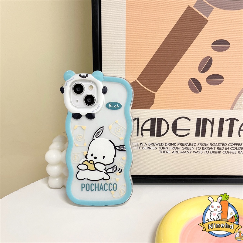 IPHONE Casing Kompatibel Untuk Iphone14 13 12 11 Pro Max X Xr Xs Max7 8 6 6s Plus SE Ins Cute Puppy Phone Case Wavy Little Monster Frame Lensa Anti Gores Bening Soft Case Cover Pelindung