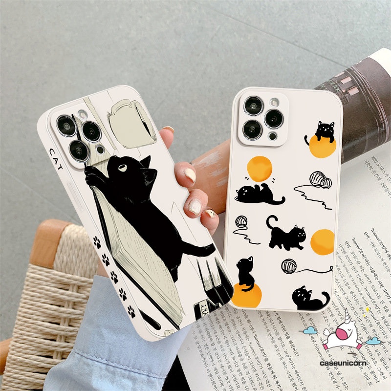 Casing Redmi 12C 9T 10 9A 9a1 9C NFC Note11 11s 10s 9 8 10 Pro Plus Poco M4 F4 M5 M3 Pro F3 X3 Pro M3 MI 10 11 Lite 10T Motif Samping Tepi Lurus Kucing Lucu Soft Case Kartun Lucu