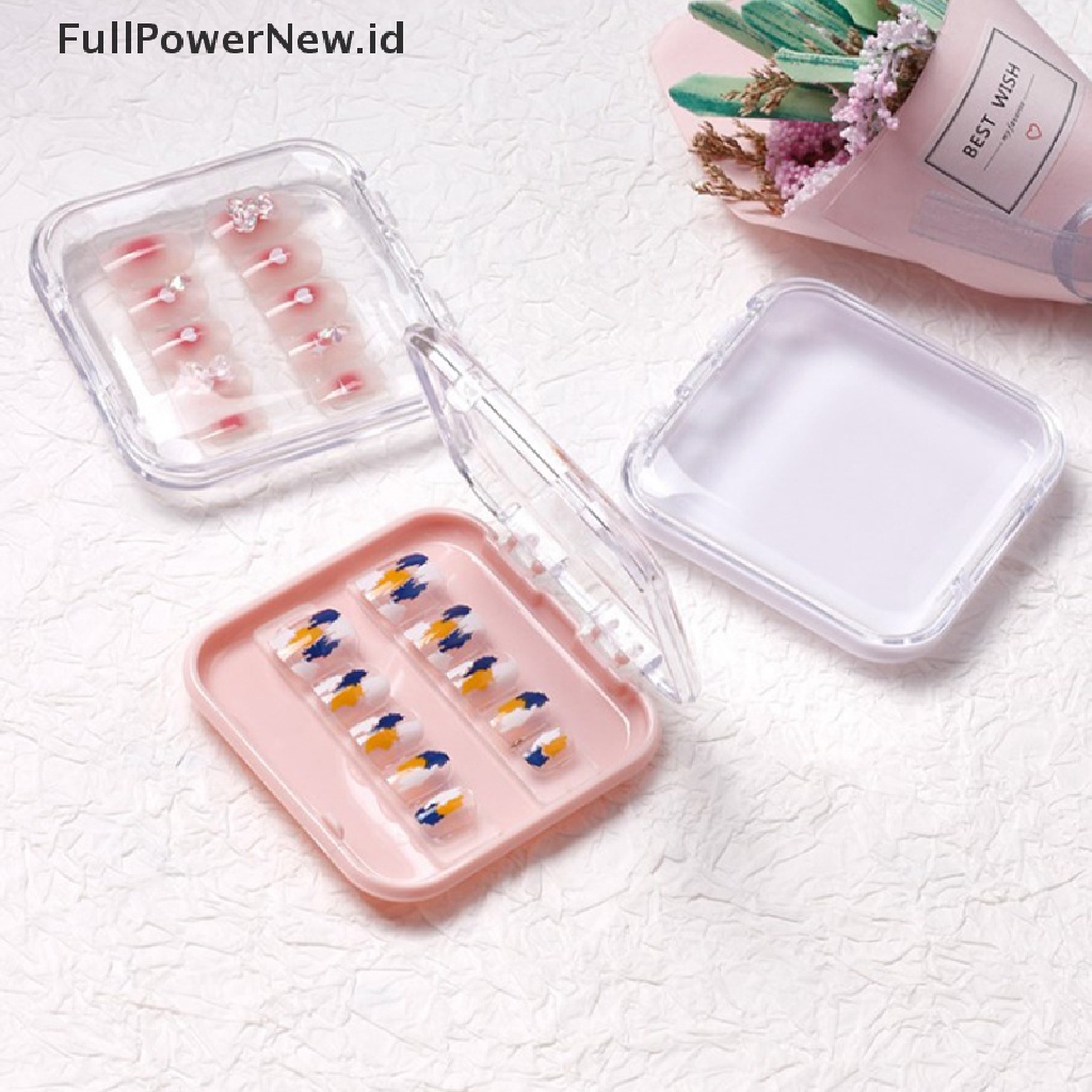 Power Tips Kuku Palsu Nail Art Kotak Penyimpanan Wadah Kuku Kosong Tips Holder Display ID