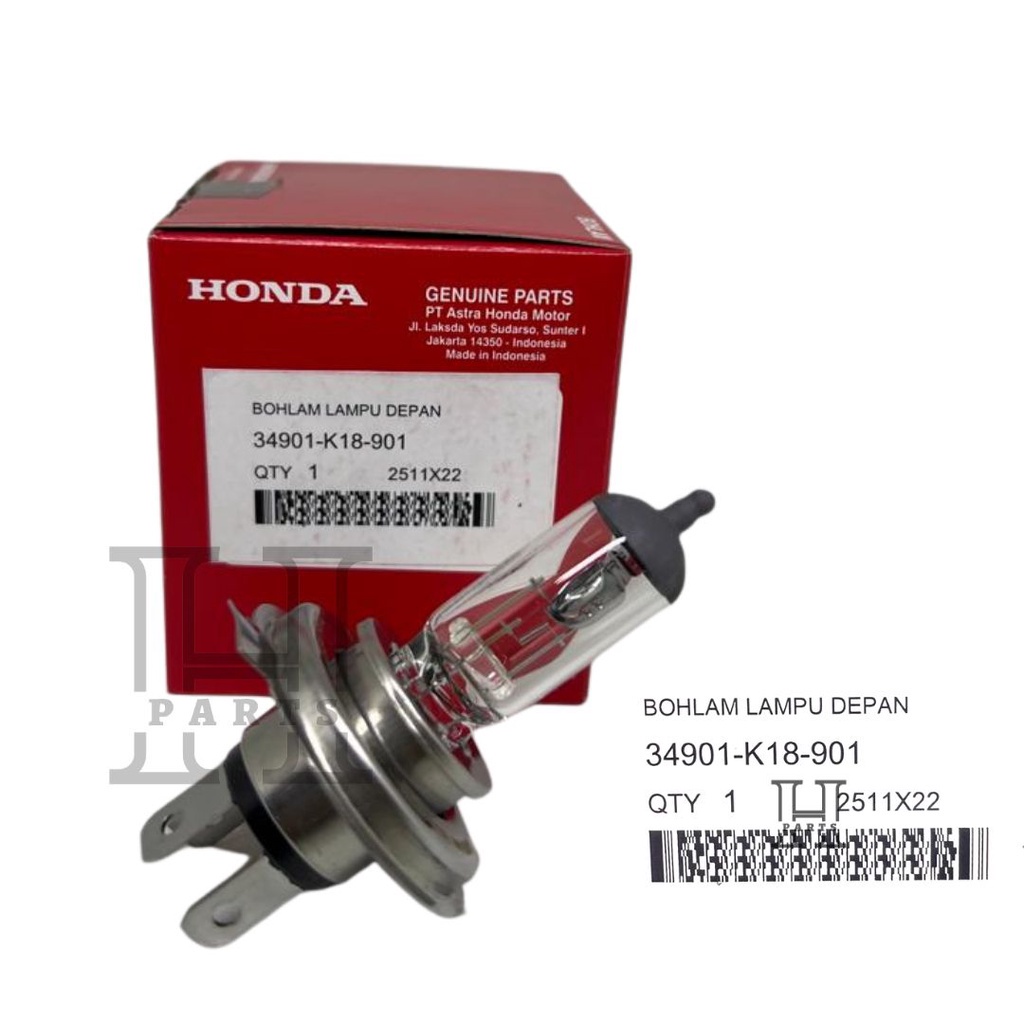 BOHLAM LAMPU DEPAN K18 VERZA SCOOPY FI 12V 35Watt KAKI 3 34901-K18-901 ORIGINAL ORI ASLI HONDA AHM HGP