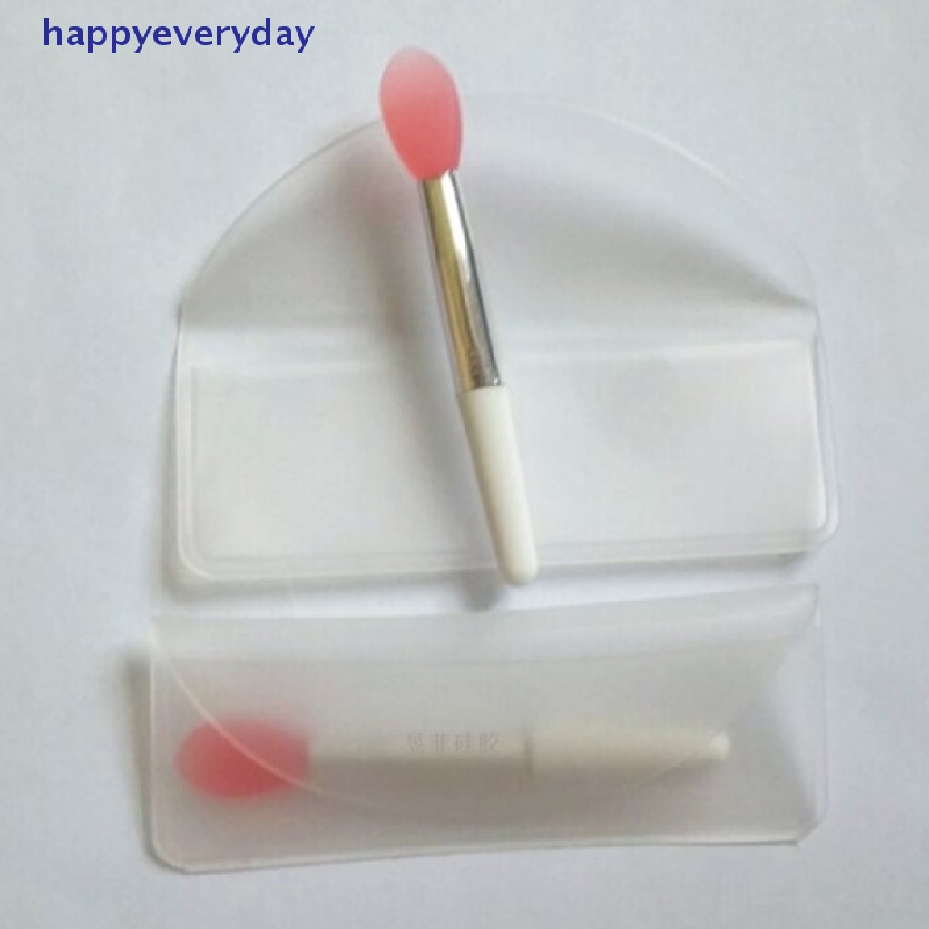 [happy] Pink Mini Double-head Silicone Lip Brush Bibir Lucu Masker Sendok Alat Kecantikan [ID]