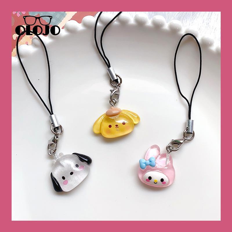 【COD】sanrio liontin tali ponsel Liontin Telepon Glitter Transparan Pochacco Cinnamoroll Lucu USB Flash Disk Bag Pendant Lanyard