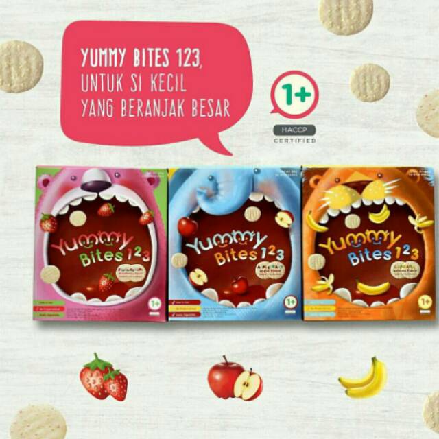 Yummy Bites 123 50gr Toddler Rice Crackers Snack Anak 1Y+