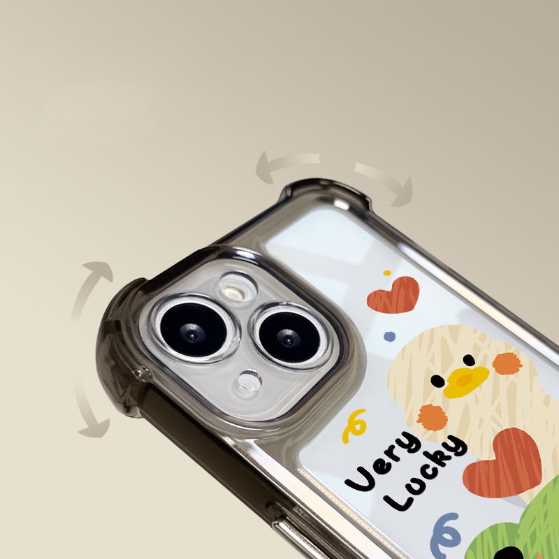 IPHONE Soft Shockproof Case Kompatibel Untuk Iphone11 14 13 12 Pro XS Max X Xr7 +8 6 6S Plus Casing Lucu Transparan TPU Unik Tombol Cover Pelindung Kamera