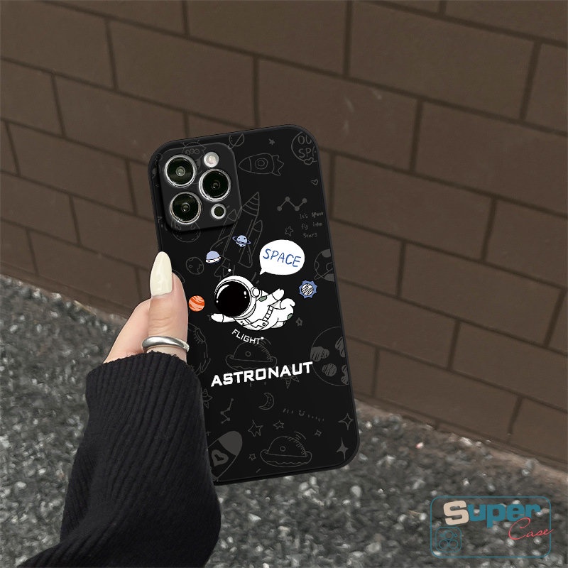 Casing Redmi 12C 10 9A A1 9T 9C NFC 9 Redmi Note 10Pro 11 10 9 8 10s 10 Pro Plus Poco F4 M4 M5 M3 Pro F3 X3 Pro M3 MI 10 11 Lite 10T Kartun Lovely Astronot Luar Angkasa Sarung TPU Lembut