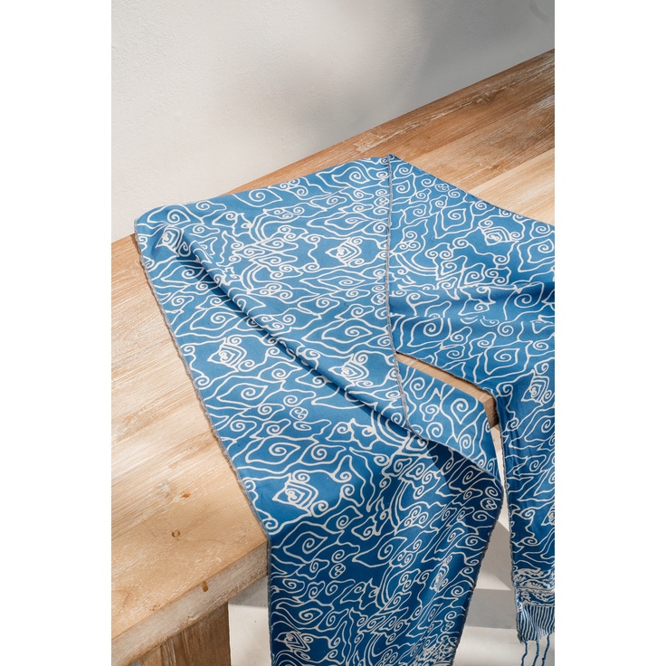 RATU - Scarf Batik TCB Mega Mendung Blue