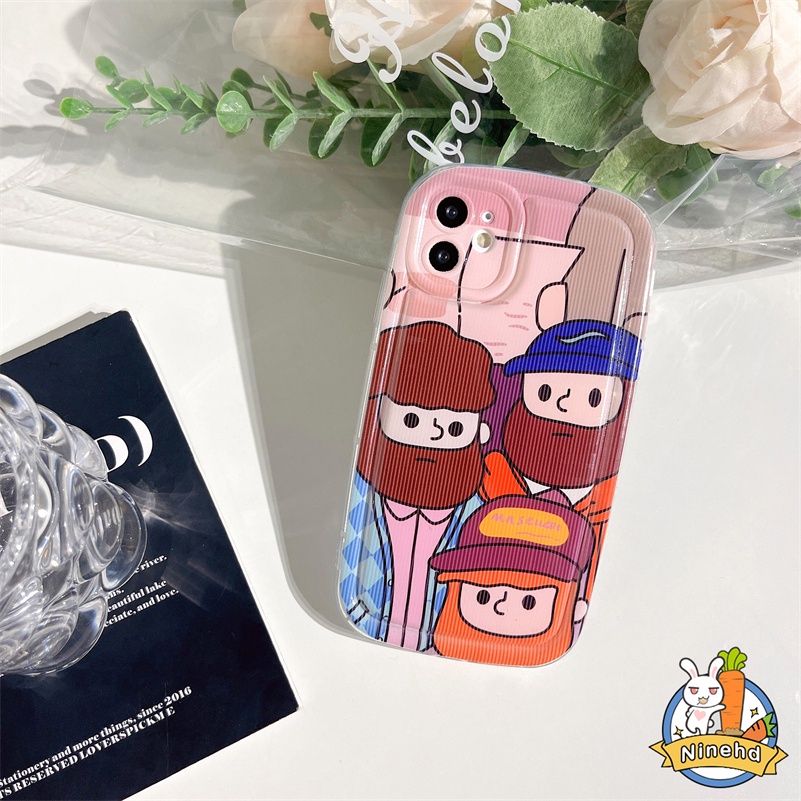 IPHONE Casing Kompatibel Untuk Iphone14 13 12 11 Pro Max X Xr Xs Max8 7 6 6s Plus SE 2020 Cahaya Mewah Eropa Amerika Ilustrasi Phone Case Pelindung Lensa Shockproof Airbag Soft Case