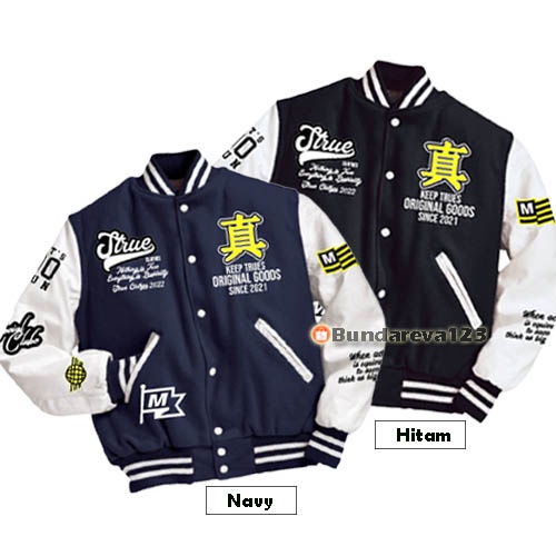 INDO - Jaket Varsity Vintage Pria | Jaket Baseball Varsity Pria Wanita Premium Bordir Termurah