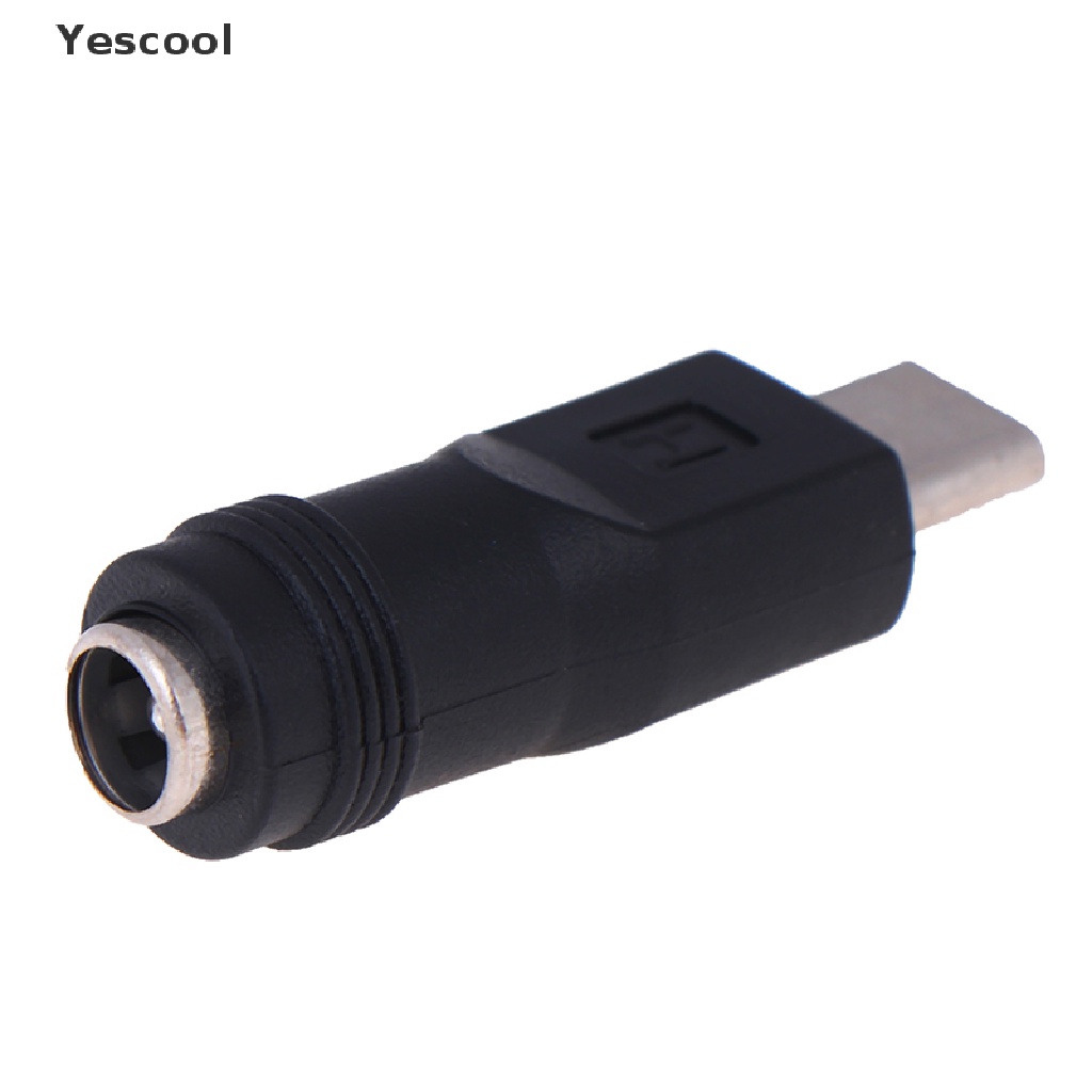 Yescool 1pcs jack Female 5.5 * 2.1mm Ke Type-C 3.1 Male Plug 90.180derajat DC Adaptor ID