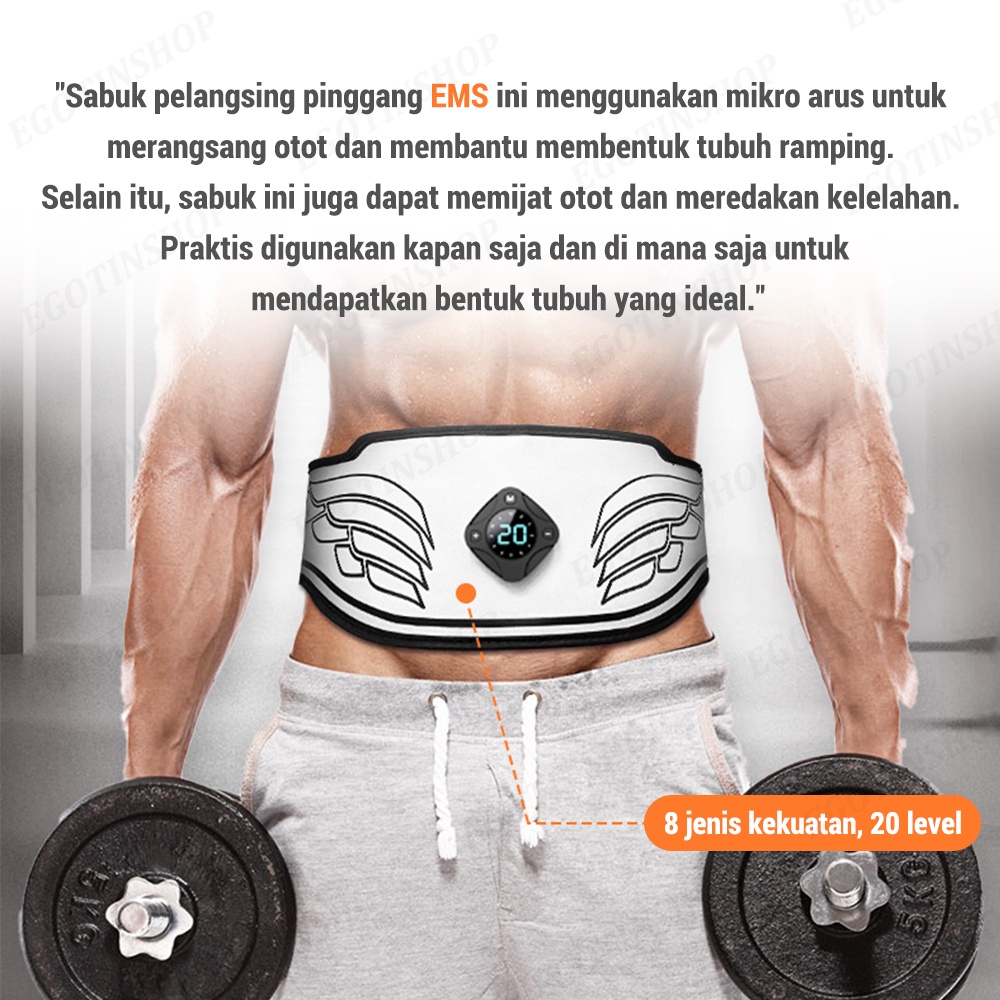 Alat Stimulator Terapi EMS Otot Six Pack ABS Abdominal Smart Fitness Alat pijat Badan Fat Burning Portable Abdominal Muscle Trainer Bakar Lemak Perut Tubuh Ideal Pembentuk Otot Sixpack Elektril Muscle Stimulator