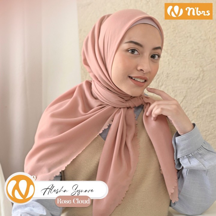 NBRS Hijab Alesha Square Instant Bahan Voal Ultrafine Jilbab Segi Empat Hijab Wanita Muslimah Nibras