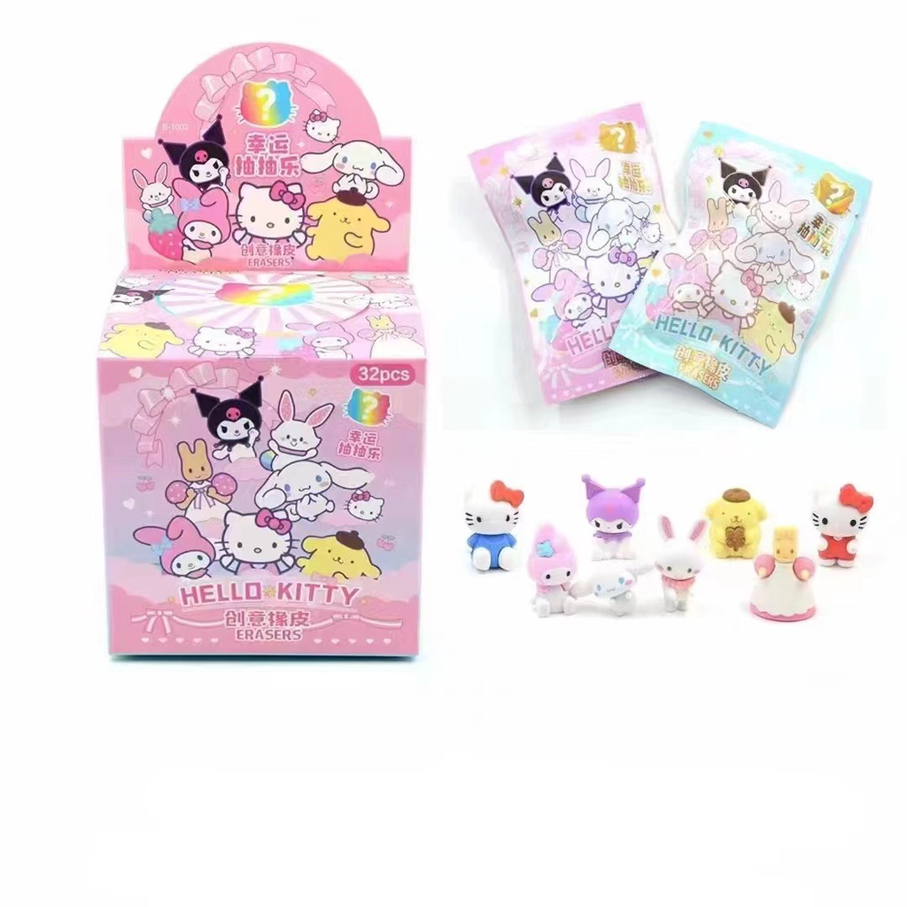 PENGHAPUS SANRIO MYSTERY BAG / PENGHAPUS / KOJE KARET MISTERI PACK KARAKTER CINAMOROLL KUROMI MELODY POM PURIN  AESTHETIC PENGHAPUS ANAK SEKOLAH
