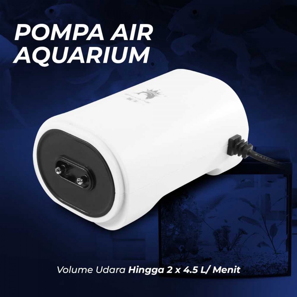 Aerator Pompa Udara Aquarium Oxygen Pump Fish Tank Noise Reduction 12W