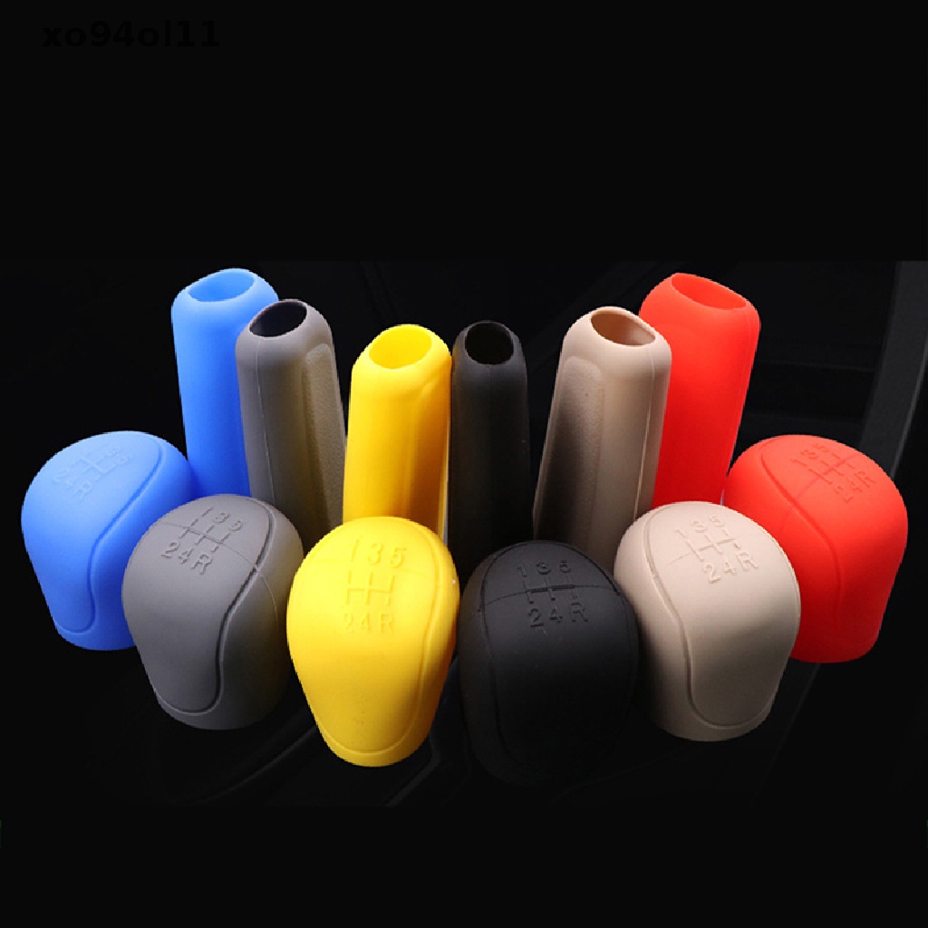 Xo 1Pc Car Auto Manual Silicone Shift Gear Head Knob Cover Rem Tangan Hand Brake Covers Sleeve Case Pelindung Kulit Styling Mobil OL