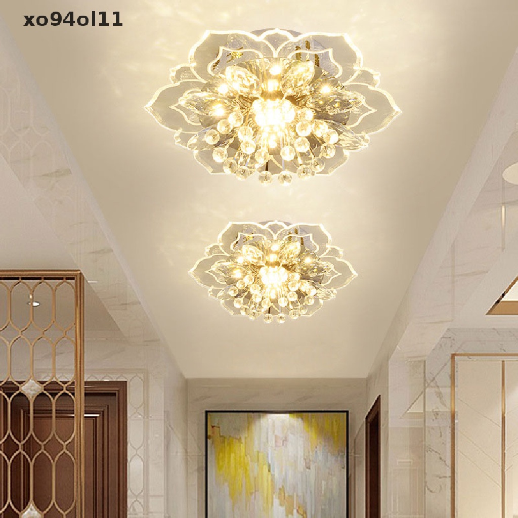 Xo 20cm 9W Modern Crystal LED Fitting Lampu Plafon Lorong Pendant Lamp Chandelier  Ol