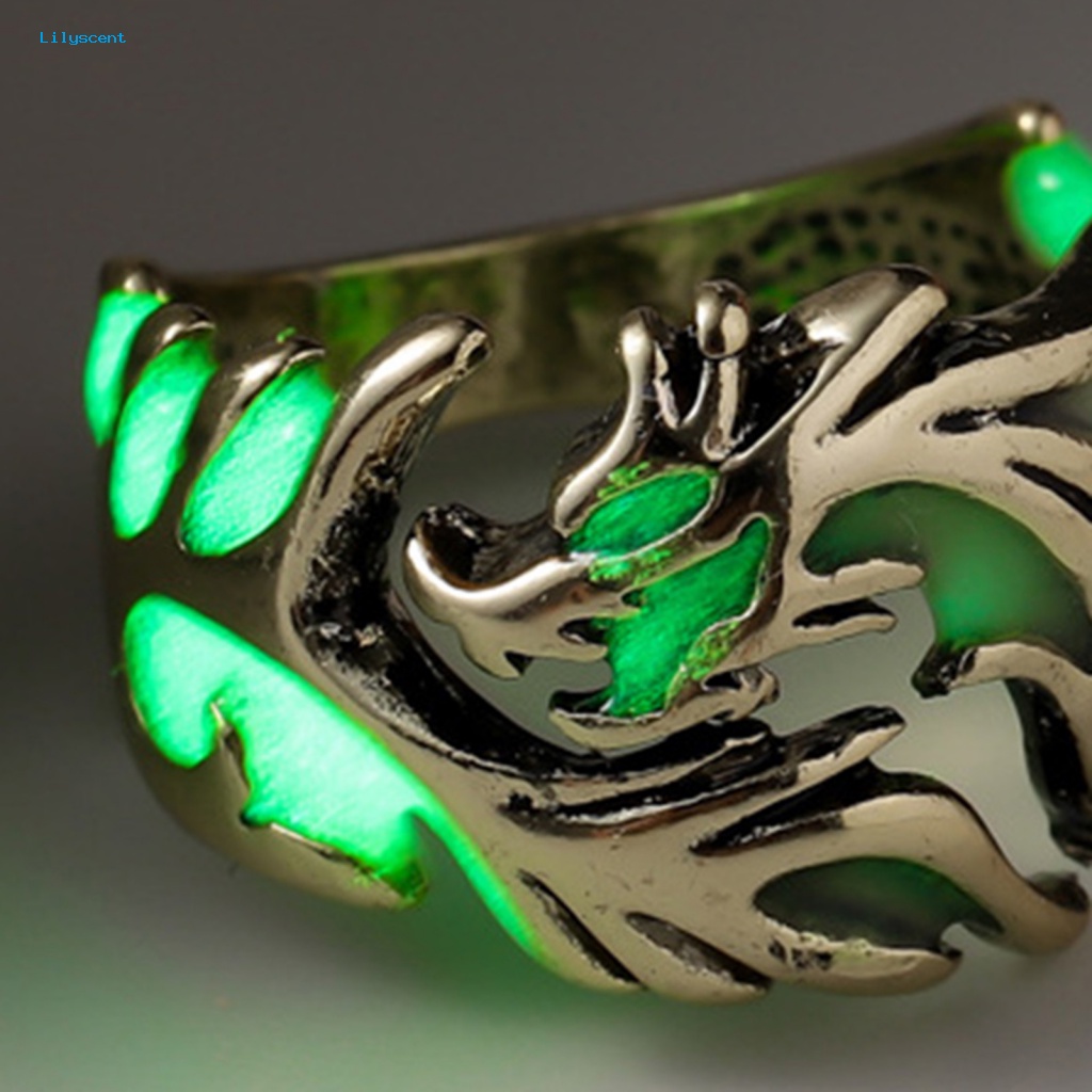 Lilyscent Alloy Finger Ring Aksesori Pakaian Gothic Adjustable Alloy Ring Ukir