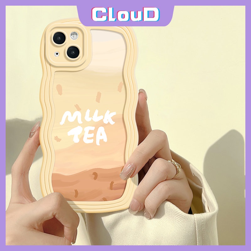Casing Soft Tpu Motif Bunga Redmi Note10 9s 9 11s 8 10s 11 Pro Max Redmi 10A A1 10C 9A 10 9T 9 A1+9C NFC POCO M3 X3 NFC Pro Mi 11T Pro Wavy Edge Fresh Flowers Milk Tea Sarung