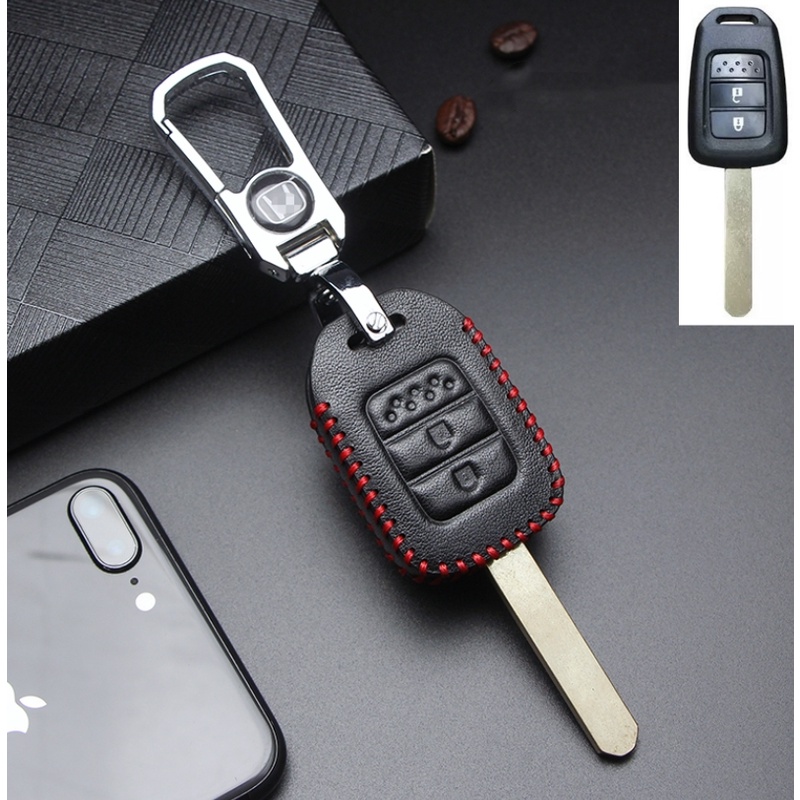 Untuk [HONDA] NEW CITY CIVIC 2020-21 Keyless Kulit Sapi Key Cover Horse Remote Case Holder Aksesoris Mobil2021 2020 2019