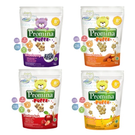 PROMINA PUFFS Snack Anak 15gr / Cemilan Biskuit Bayi MPASI 15gr / Cemilan Anak MPASI Promina