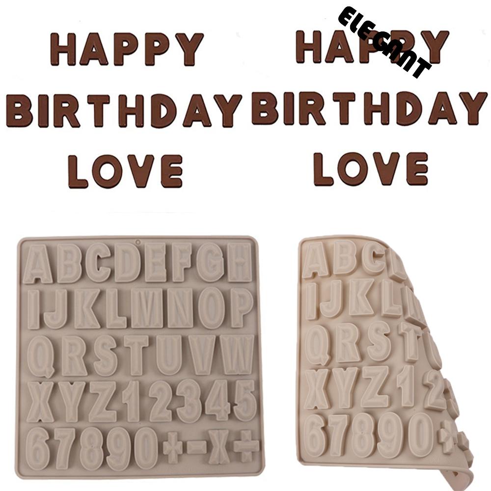 [Elegan] Cetakan Huruf1/2Pcs Casting Resin Angka Permen Huruf Besar Alfabet Fondant Alat