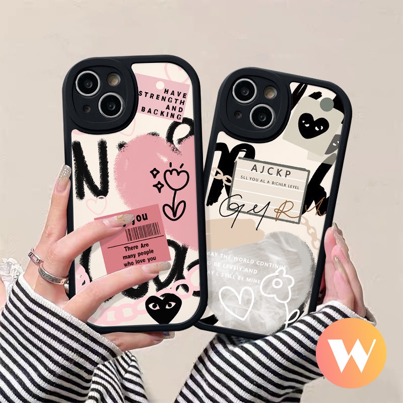 Trendy Brand Comme des Garcons Casing For Infinix Smart 5 6 Hot 10 9 11 Play Hot 10 Lite Hot 10s 10T 11s Infinix Note 8 Ins Graffiti Letter Label  Love Heart  Soft Tpu Cover