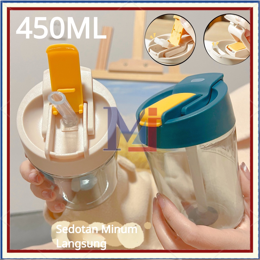 【COD】 Aesthetic Drinking Bottle/ Tumbler Cup Kopi/Tumbler Botol Minum Aesthetic/Aesthetic Drinking Bottle/Botol Air Minum Kantor 450ML
