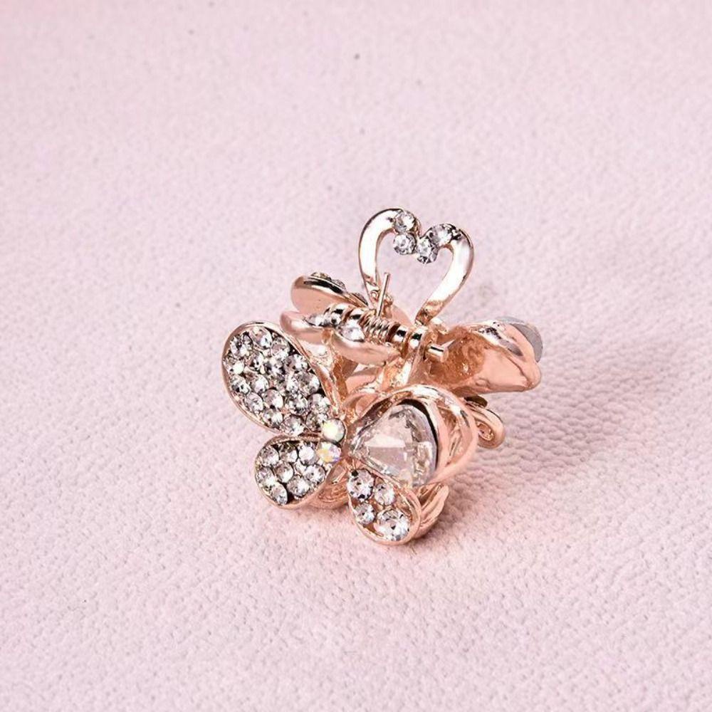 Mxbeauty Aksesoris Rambut Wanita Lucu Simple Hair Claw Rhinestone Alloy Properti Foto Gaya Korea Jepit