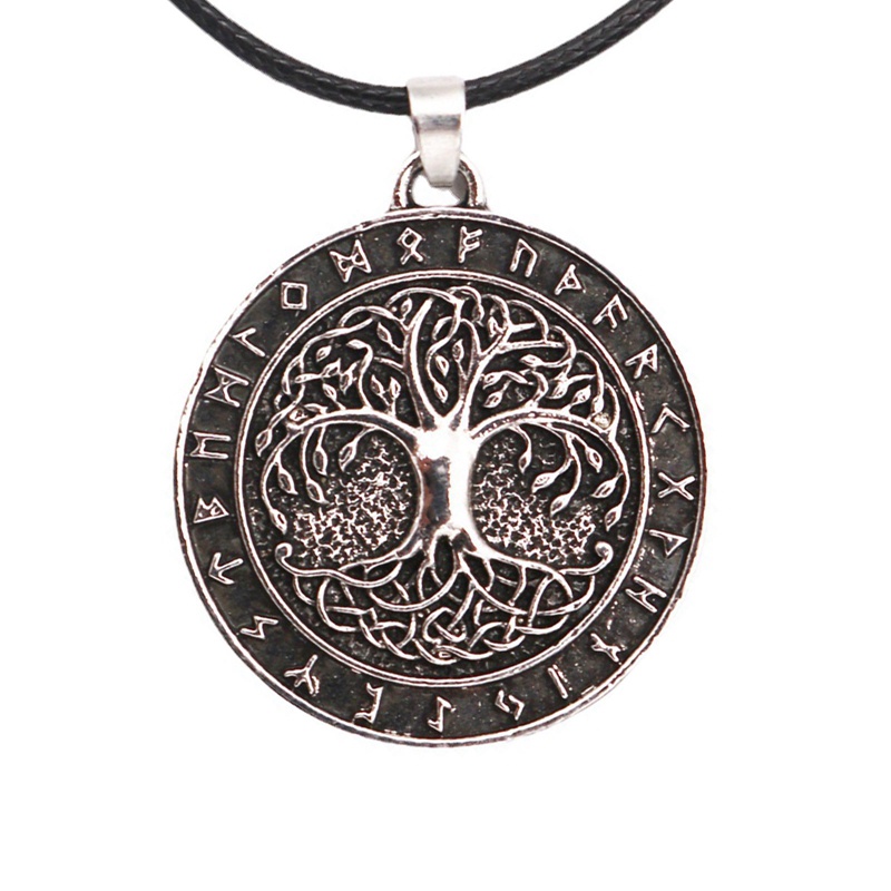 Viking Odin Norse Amulet Rune Trinity Knot Kalung Wicca Pohon Kehidupan Necklaces Jewelry