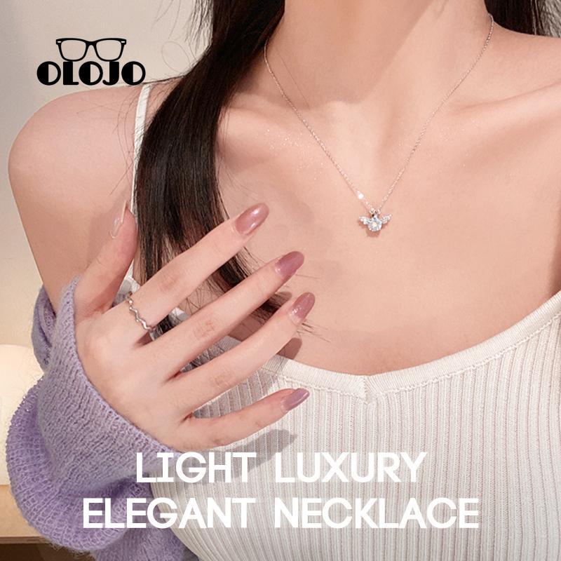 【COD】Angel Crown Kalung Wanita Ringan Mewah Shiny Fashion Canggih Elegan Simple Design Necklace