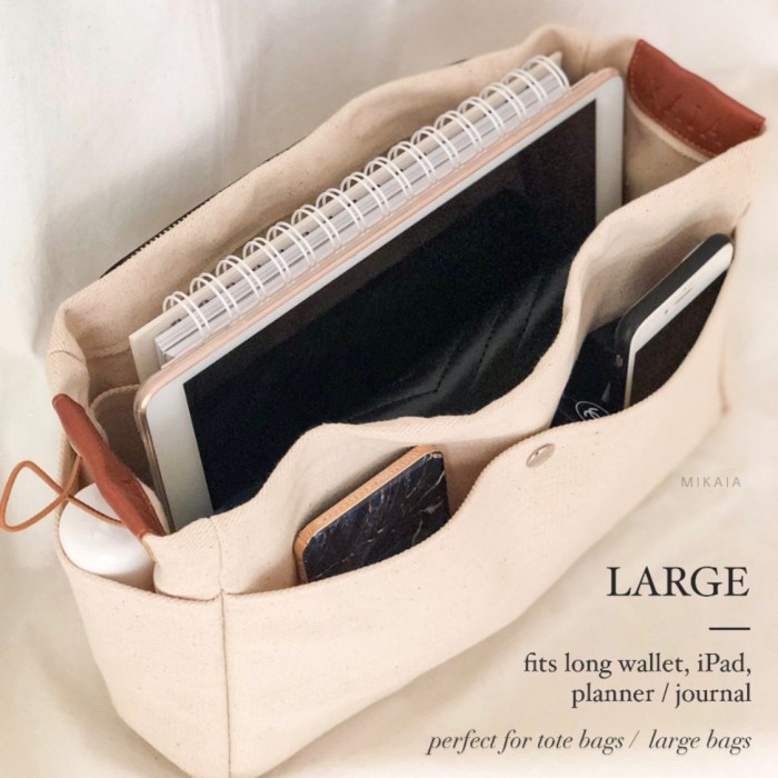 MIKAIA - NARA Canvas Bag Organizer - Organiser Inner Dalaman Tas - Mini
