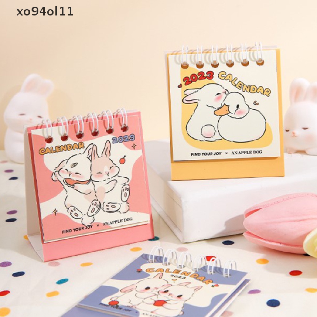 Xo 2023kartu Meja Kelinci Lucu Kreatif Kalender Mini Office Desk Decor OL