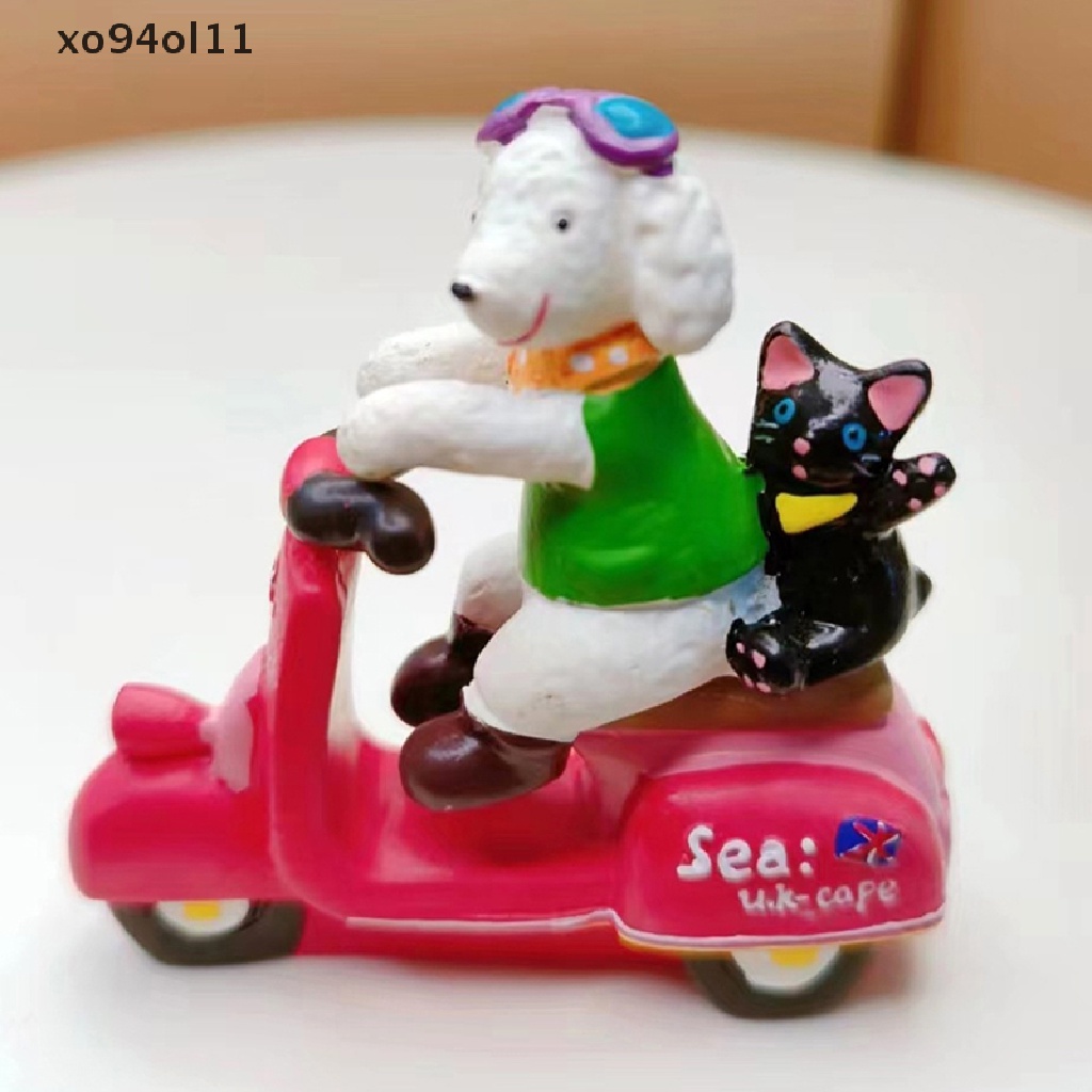 Xo 1Pc 1: 12rumah Boneka Miniatur Hewan Motor Anjing Model Kereta Dorong Microlandscape Outdoor Dekorasi Pemandangan Hidup Mainan Aksesoris Rumah Boneka OL