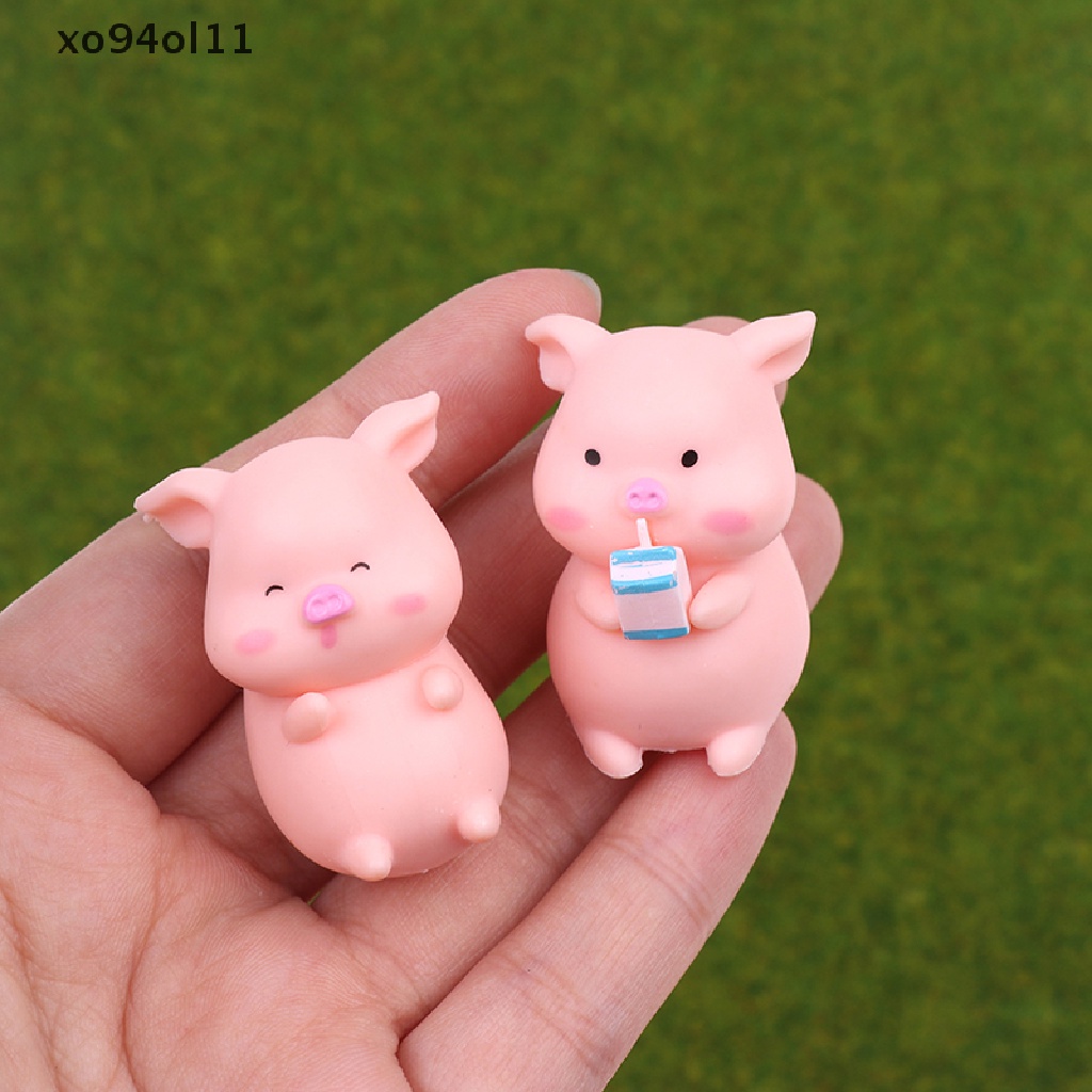 Xo Patung Babi Mini Lucu Model Hewan Lanskap Mikro Dekorasi Rumah Miniatur Peri Hiasan Taman Aksesoris OL