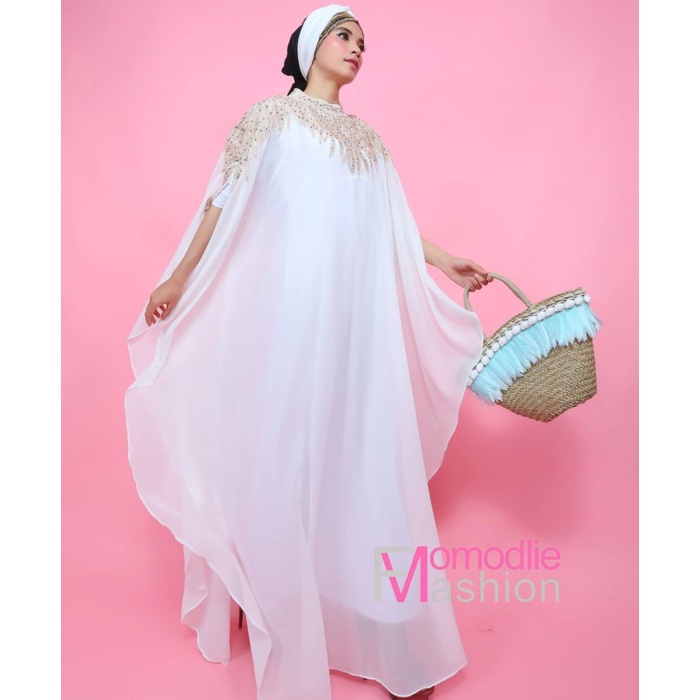 KAFTAN + MANSET + BANDANA, KAFTAN BORDIR , KAFTAN PUTIH MEWAH - ARMY