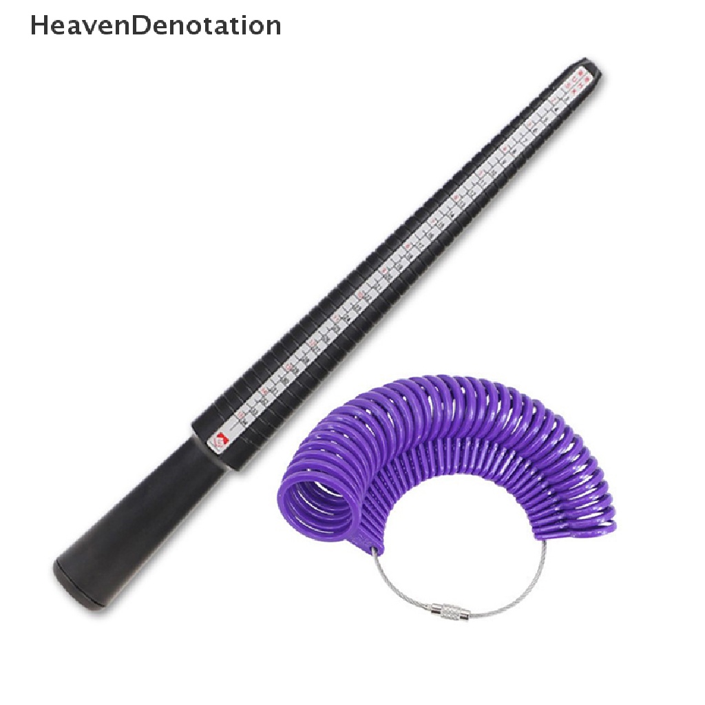 [HeavenDenotation] Plastik Ring Size Finder Mandrel Stick Finger Gauge Kit DIY Membuat Perhiasan Cincin HDV