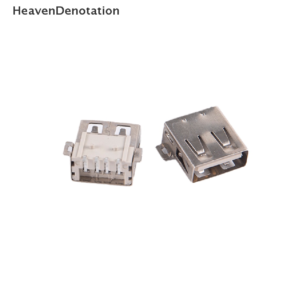[HeavenDenotation] 10pcs USB2.0 Tipe A Standard Port Female Solder Jacks Konektor PCB Socket USB-A type SMT 4Pin HDV