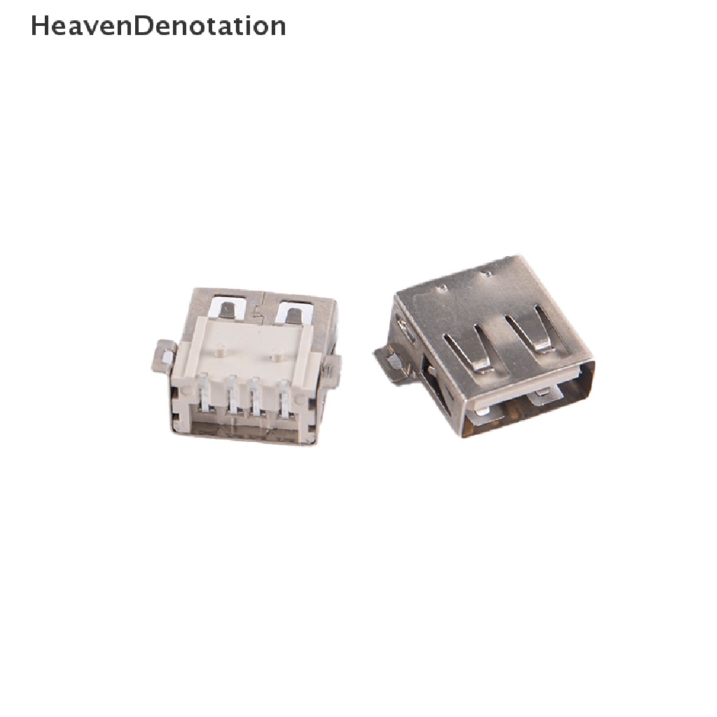 [HeavenDenotation] 10pcs USB2.0 Tipe A Standard Port Female Solder Jacks Konektor PCB Socket USB-A type SMT 4Pin HDV