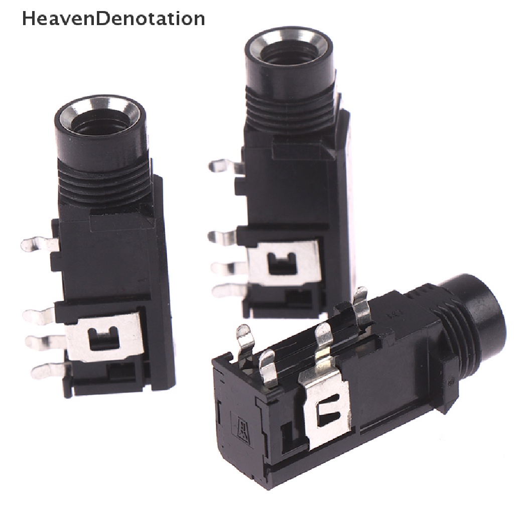 [HeavenDenotation] 3pcs/lot 6.35mm Jack stereo female socket Konektor audio Adaptor 4pin HDV