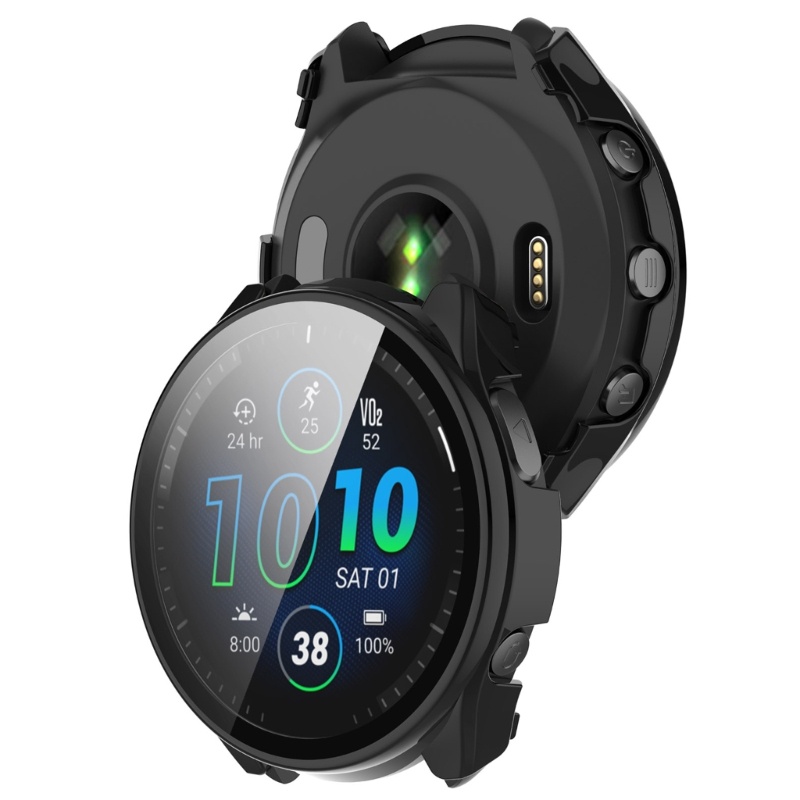 Cre Cover Pelindung Untuk Forerunner965 Pelindung Layar Tahan Air-Shell Smartwatch One-piece Housing Glass Film Accesso