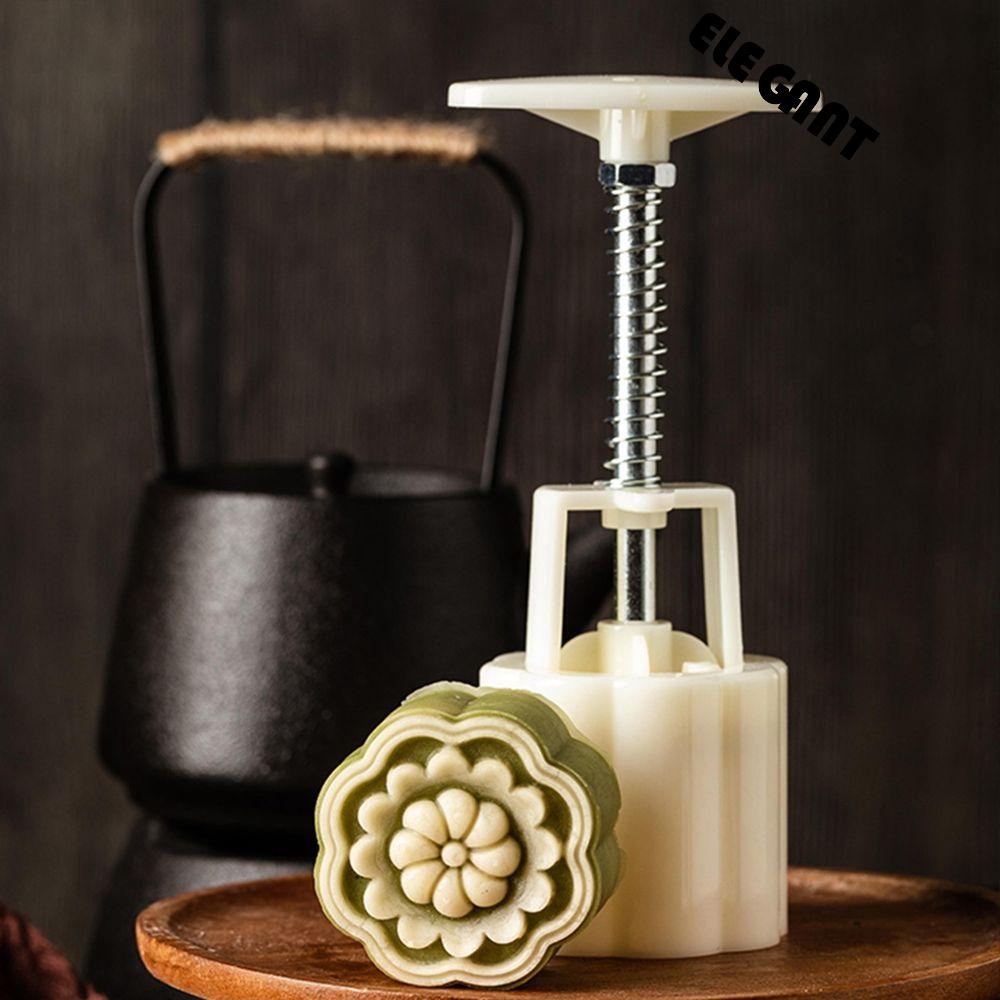 [Elegan] Cetakan Kue Bulan Indah Mooncake Handmade Kue Plungers Dapur Gadget Bentuk Bunga Lotus Baking Dekorasi Cookie Press