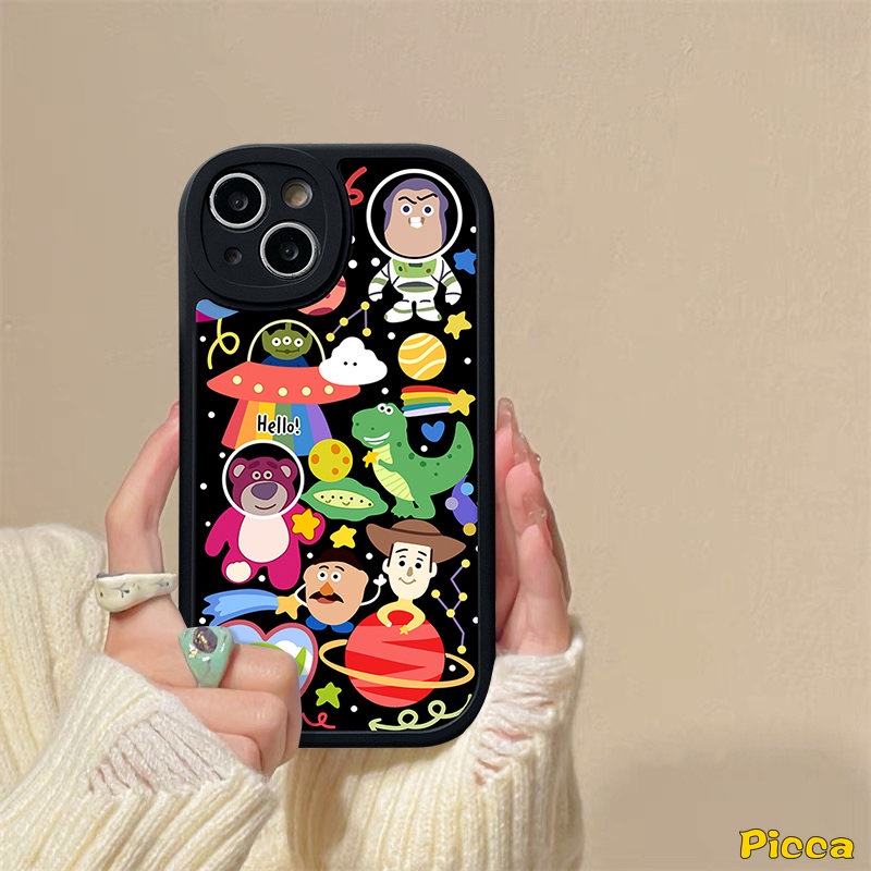 Casing Beruang Strawberry Lucu Realme C53 C15 C55 C21Y C21 C12 C35 C11 6i 9i 5 6 8i 8Pro 6s 8 5i 7i 10 Pro+C31 C30 C25Y C20 C20A C25s GT C2 C3 C17 Kartun Toy Story Alien Soft Sarung