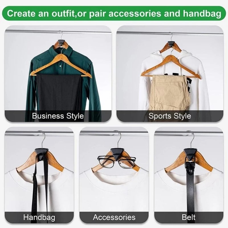 Segitiga Hemat Ruang Cascading Gantungan Hooks Lemari Gantungan Baju Konektor Hook Heavy Duty Plastik Kamar Tidur Lemari Baju Coat Organizer Rak