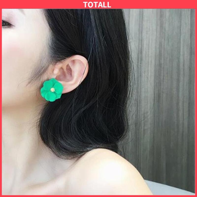 COD Anting Bunga Berwarna-warni Temperamen Feminin Anting Mutiara Lembut Peri-Totall