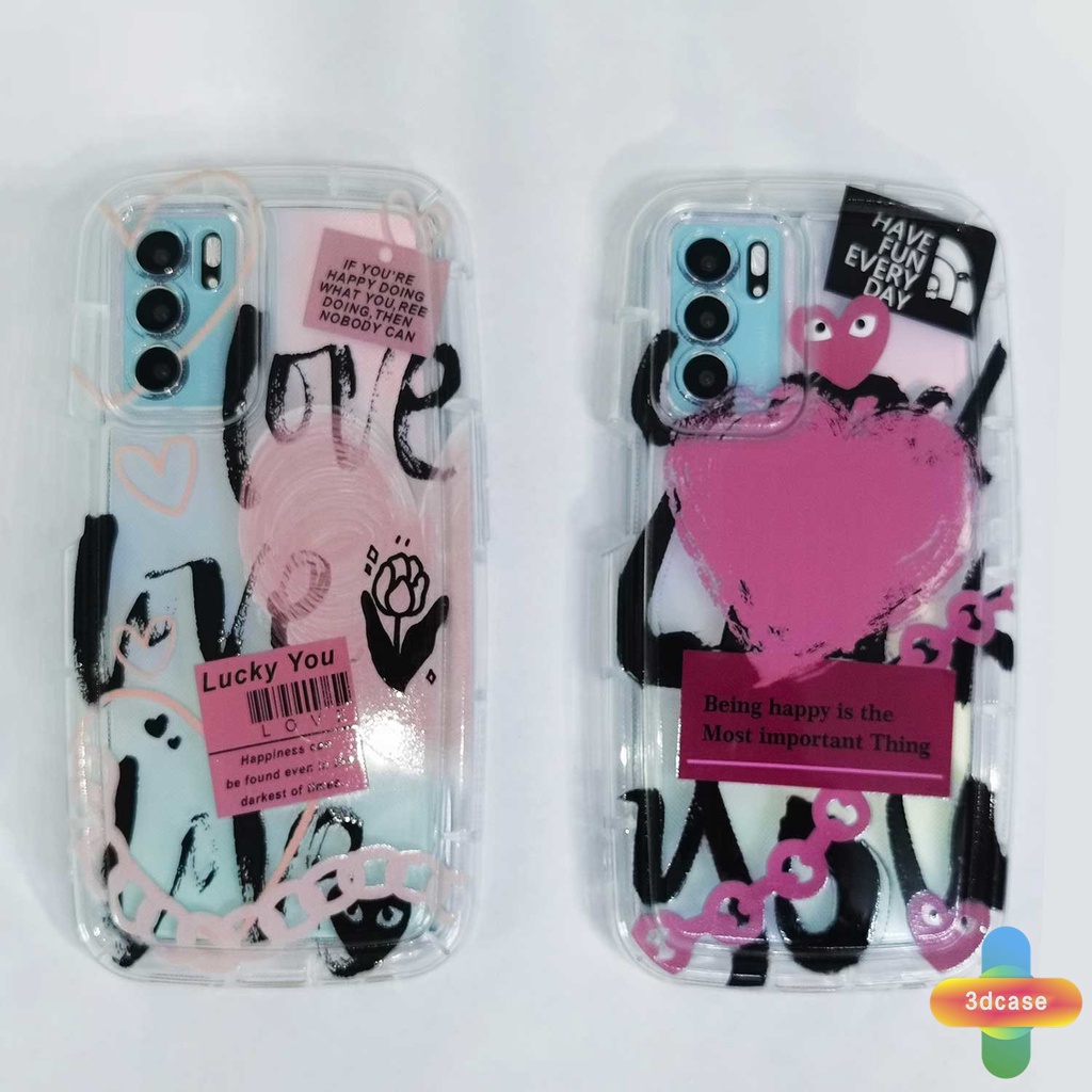 Soft Case OPPO A17 A17K A54 A5S A57 A57S A57E A3S A15 A76 A96 A16 A95 A55 A7 A5 A9 A31 A53 A33 2020 A77S A12 A12S A1K A16E A16K A54S Reno 7 7Z 8Z 5 4 6 8 5F 5K 4F 4 5 06 Lite A74 A15S A52 A11K A92 Pink Love Letter Transparent Soap Case