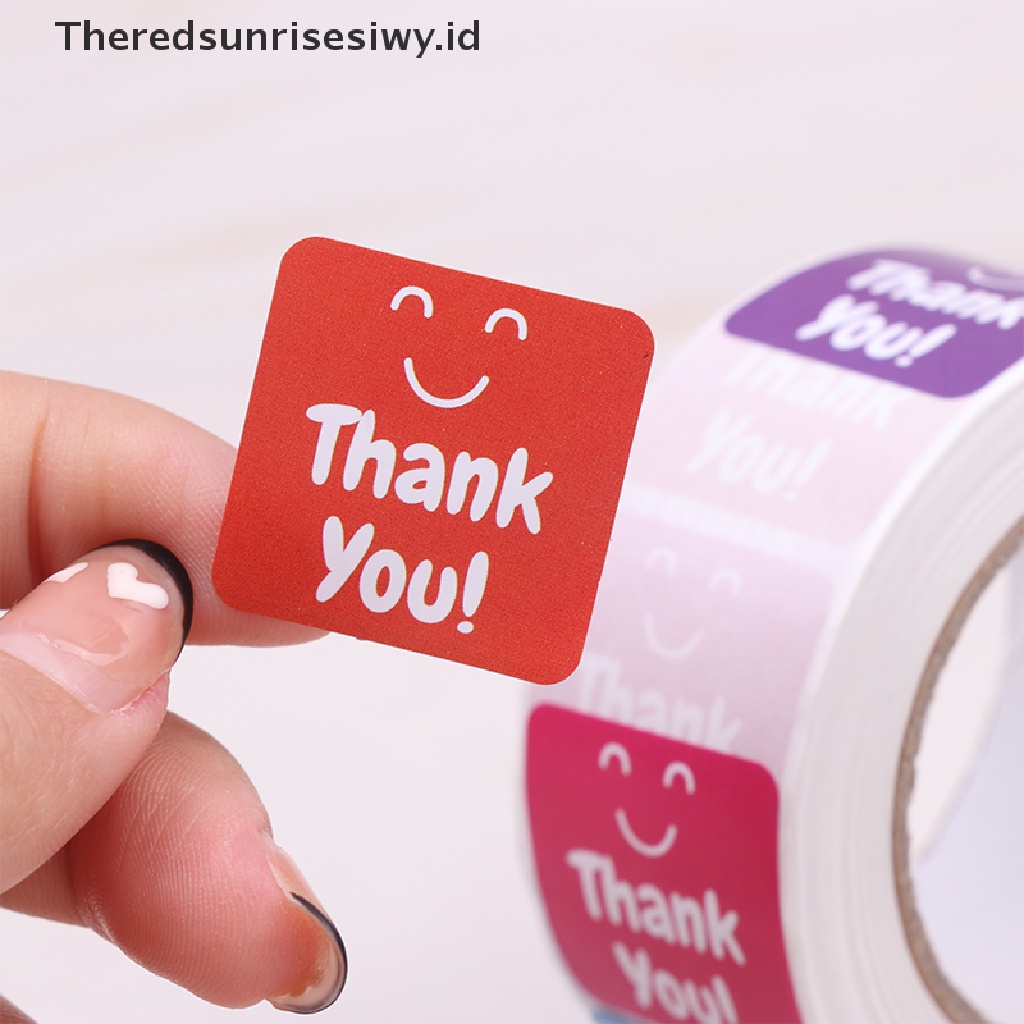 # Kado Mom &amp; PAPA DIY # 500pcs/roll Stiker Thank You Stiker Terima Kasih Lables Untuk Kemasan Baking~