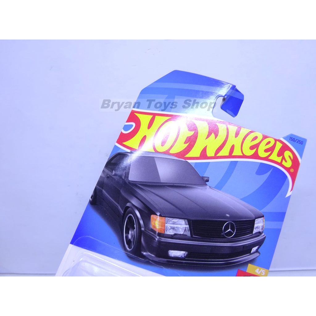 Hot Wheels Card Ketekuk 89 Mercedes Benz 560 Sec AMG Hitam